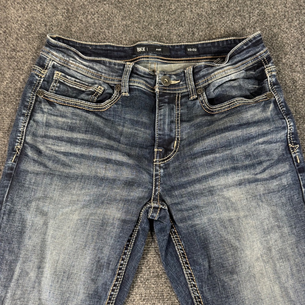 BKE Alec Straight Leg Jeans Mens 32x32 Medium Wash Blue Stretch Denim Pants